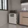 Correy 4-Shelf Microwave Cabinet with Caster White