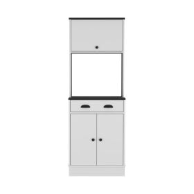 Pantry Cabinet Microwave Stand Warden, Kitchen, White/Black
