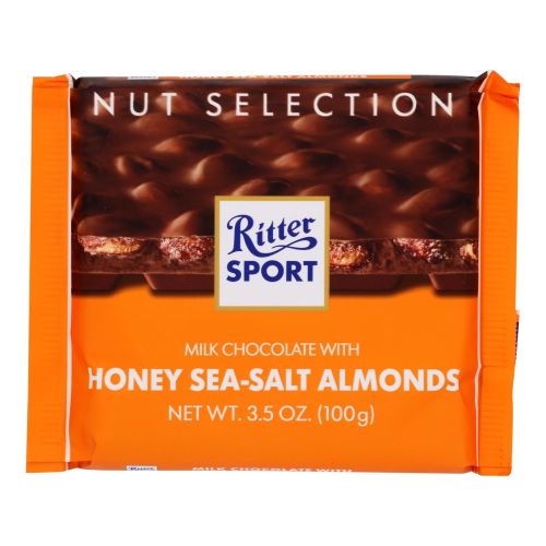 Ritter Sport Milk Chocolate With Honey Salt Almonds - Case Of 11 - 3.5 Oz