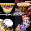 2.5 oz Flower Handmade Enamel Painted Porcelain Tea Cup Chinese Kungfu Teacup Wine Cup, White
