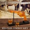 Revolver Whiskey Decanter Set With Shot Glasses