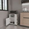 Correy 4-Shelf Microwave Cabinet with Caster White