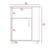 Lower Microwave Pantry 29" H, Single Door Cabinet, One Open Shelf, Three Side Shelves, White