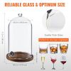 VEVOR Smoking Cloche, 6.9 inch Glass Dome Cover with Wooden Base, Smoker Gun Smoke Infuser Accessory for Plates, Bowls, and Glasses