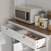 HOMCOM 71" Tall Kitchen Pantry Storage Cabinet with Microwave Stand, Freestanding Buffet with Hutch, 2 Drawers, 5 Doors