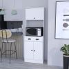 Pantry Cabinet Microwave Stand Warden, Kitchen, White
