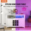 VEVOR 55 Inch Industrial Bar Cabinet, Wine Table for Liquor and Glasses, Sideboard Buffet Cabinet with Wine Rack