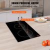 VEVOR Built in Electric Stove Top, 20 x 11.6 inch 2 Burners, 240V Glass Radiant Cooktop with Sensor Touch Control, Timer & Child Lock Included