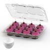 12 Count 20 Sets Clear Cupcake Boxes Disposable Cupcake Containers Stackable Cupcake Carrier Holders with 240 Liners High Dome Lid