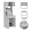 Pembrooke 2-Shelf 1-Drawer Microwave Pantry Cabinet White